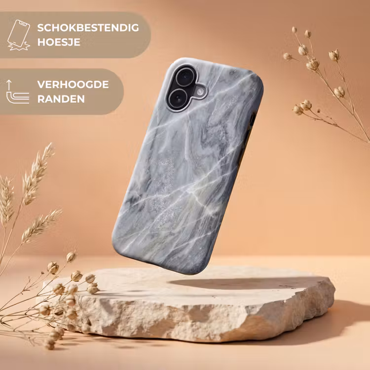 Marmer - Ader - Patroon - Abstract - Grijs Toughcase MagSafe Apple iPhone 17 klein -USP_RandenV_NL