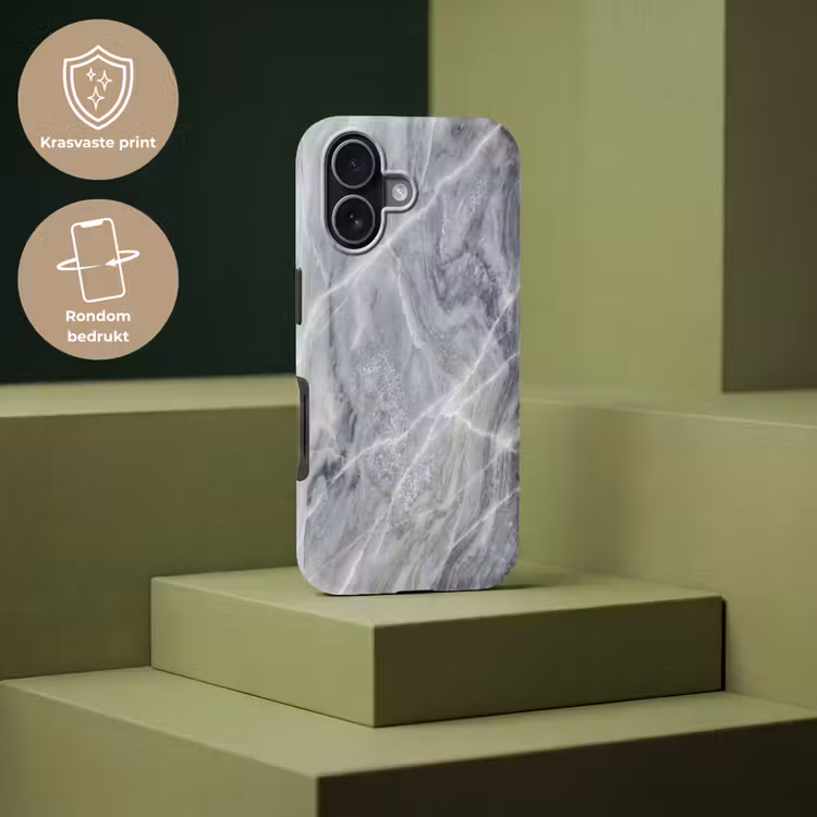 Marmer - Ader - Patroon - Abstract - Grijs Toughcase MagSafe Apple iPhone 17 klein -USP_PrintM_NL