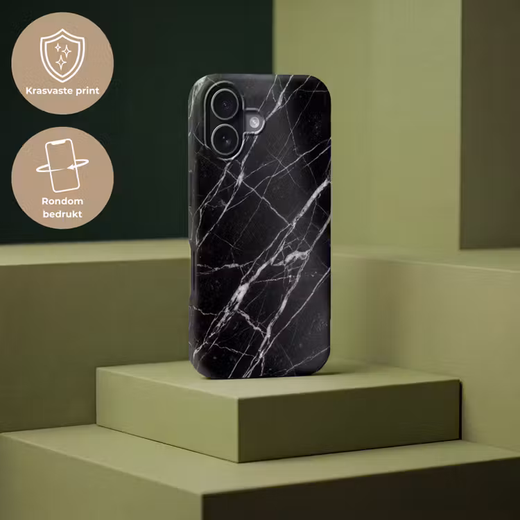 Marmer - Aders - Abstract - Zwart Toughcase MagSafe Apple iPhone 17 klein -USP_PrintM_NL