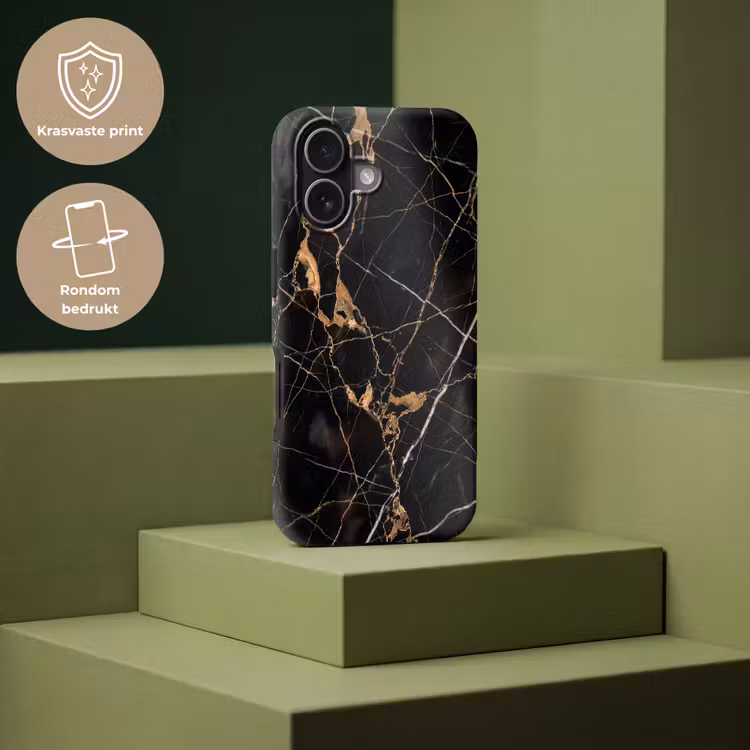 Marmer - Goud - Abstract - Zwart Toughcase MagSafe Apple iPhone 17 klein -USP_PrintM_NL