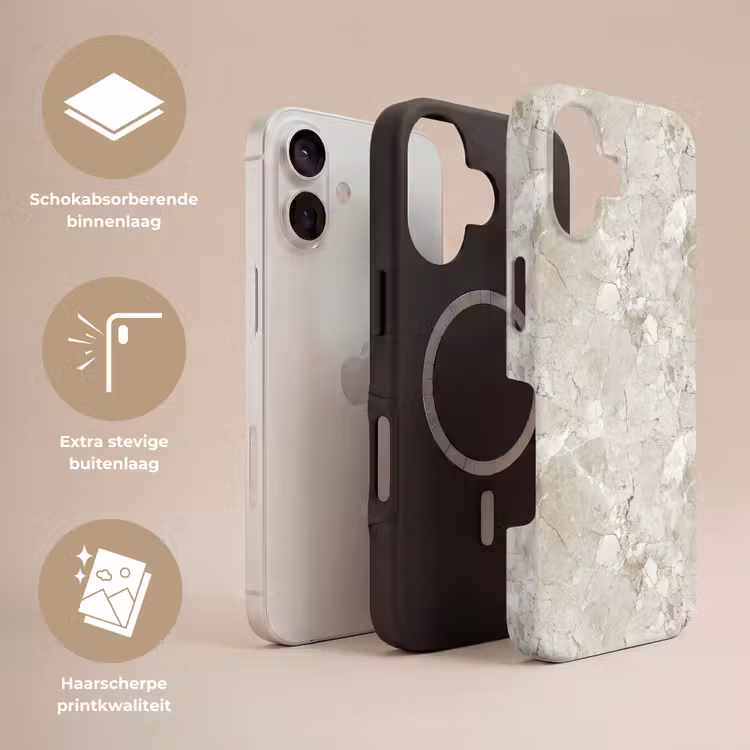 Marmer - Grijs - Aders Toughcase MagSafe Apple iPhone 17 klein 1017 -USP_Lagen_NL