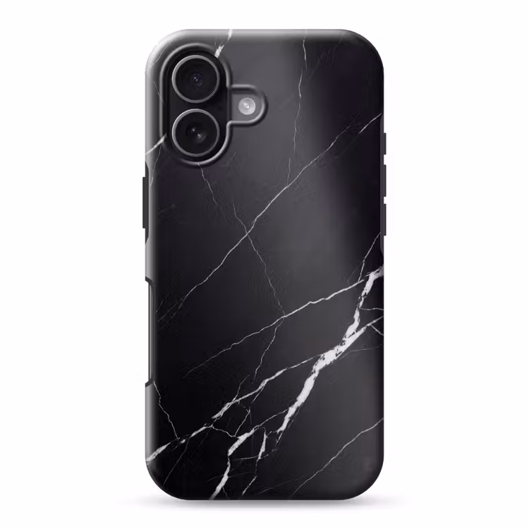 Marmer - Patroon - Abstract - Modern - Zwart Toughcase MagSafe Apple iPhone 17 klein -3d