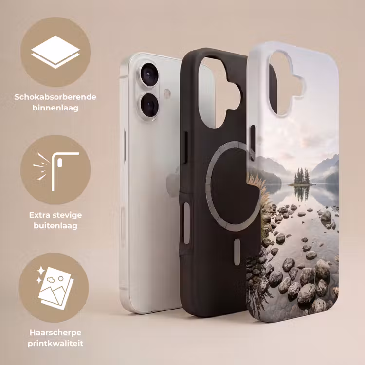 Meer - Bergen - Landschap - Groen Toughcase MagSafe Apple iPhone 17 klein -USP_Lagen_NL