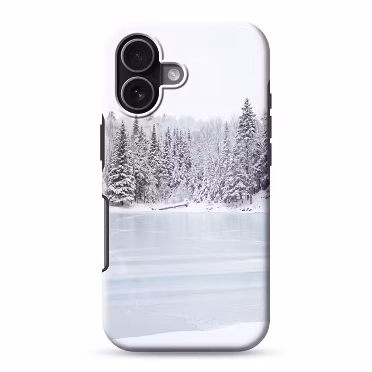 Meer - Dennen - IJs - Winter - Rustgevend Toughcase MagSafe Apple iPhone 17 klein -3d
