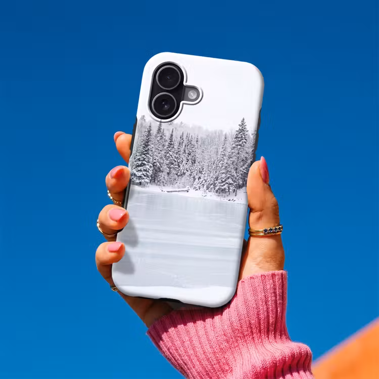 Meer - Dennen - IJs - Winter - Rustgevend Toughcase MagSafe Apple iPhone 17 klein -Sfeer1V