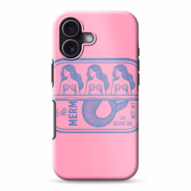 Meermin - Sardineblik - Illustratie - Roze - Retro Toughcase MagSafe Apple iPhone 17 klein -3d