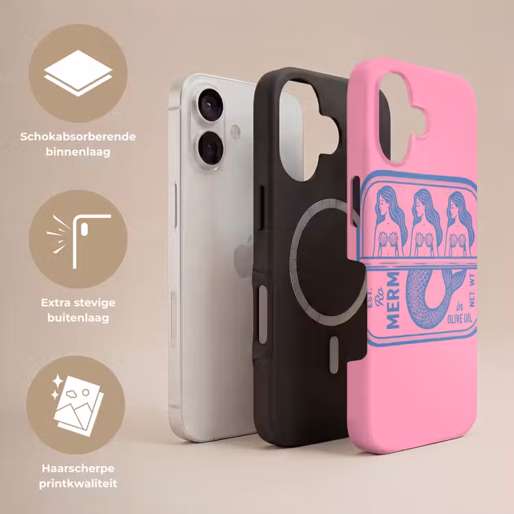 Meermin - Sardineblik - Illustratie - Roze - Retro Toughcase MagSafe Apple iPhone 17 klein -USP_Lagen_NL