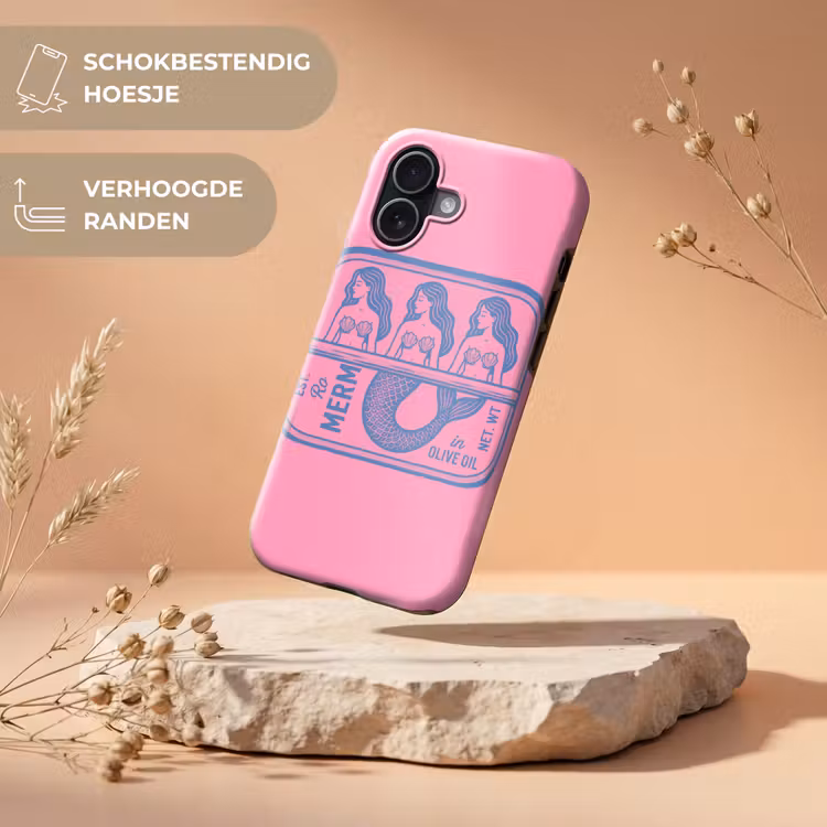 Meermin - Sardineblik - Illustratie - Roze - Retro Toughcase MagSafe Apple iPhone 17 klein -USP_RandenV_NL