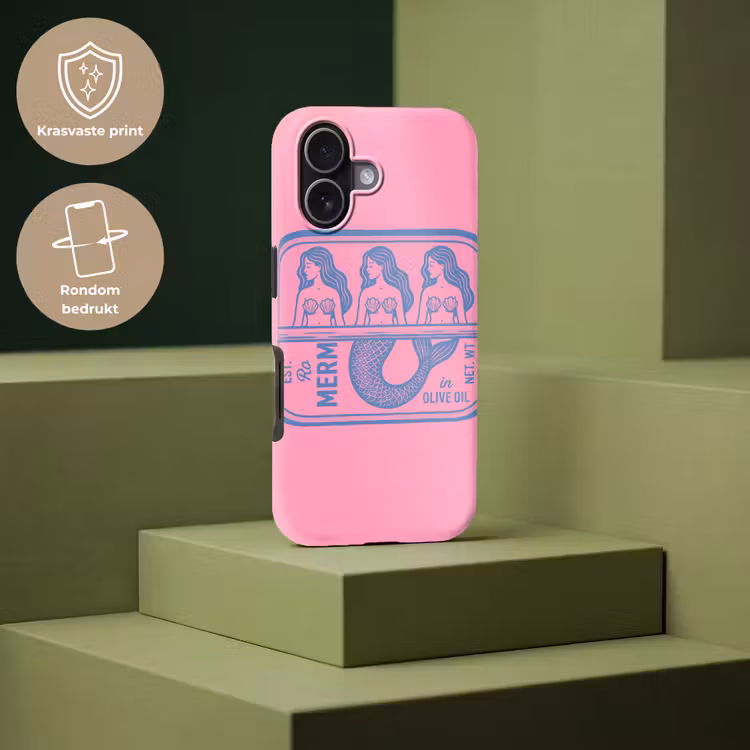 Meermin - Sardineblik - Illustratie - Roze - Retro Toughcase MagSafe Apple iPhone 17 klein -USP_PrintM_NL