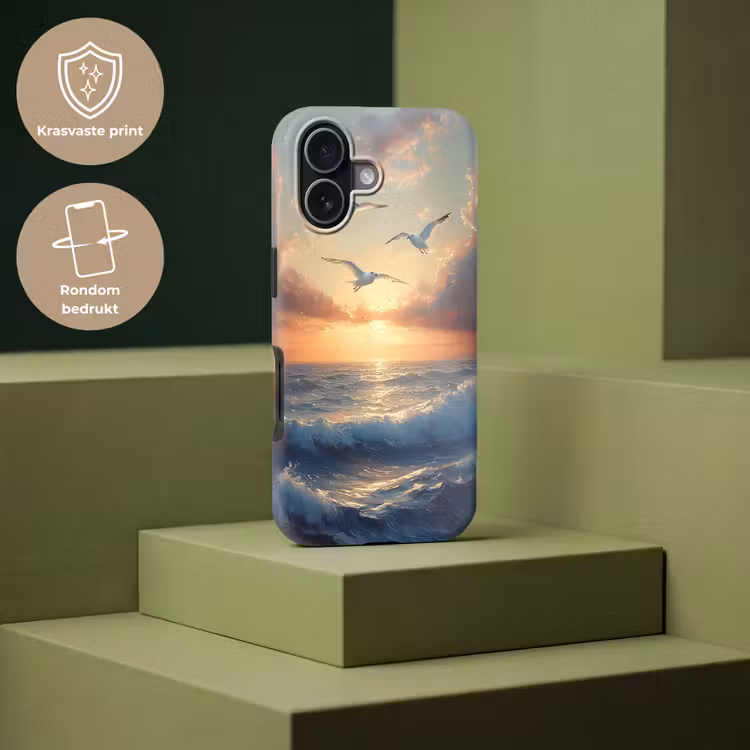 Meeuwen - Zonsondergang - Zee - Wolken Toughcase MagSafe Apple iPhone 17 klein -USP_PrintM_NL