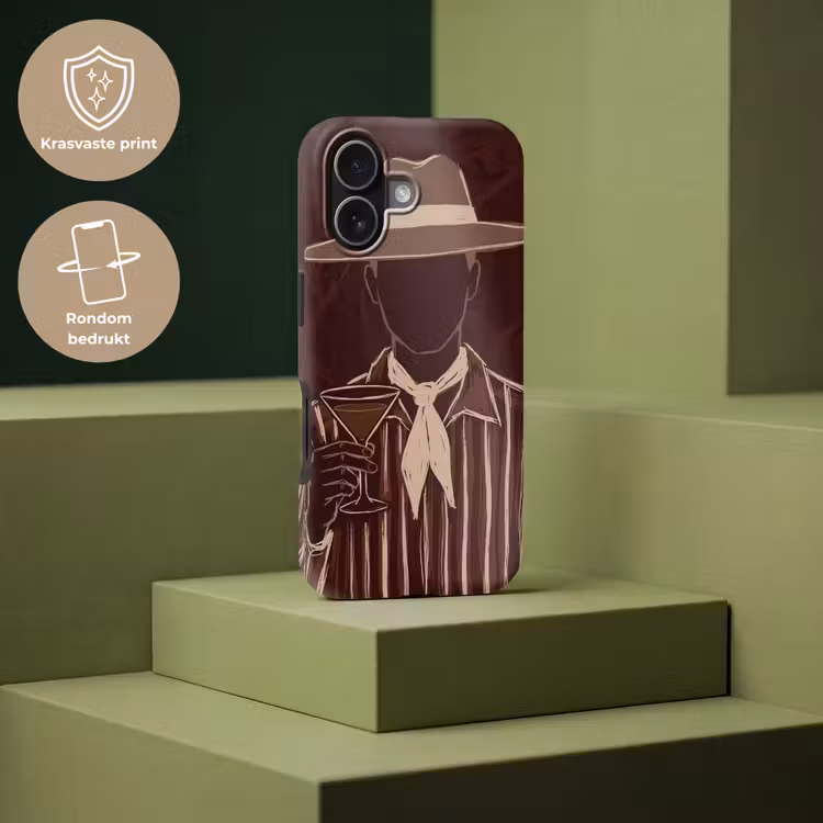 Mens - Hoed - Cocktail - Abstract - Bruin Toughcase MagSafe Apple iPhone 17 klein -USP_PrintM_NL