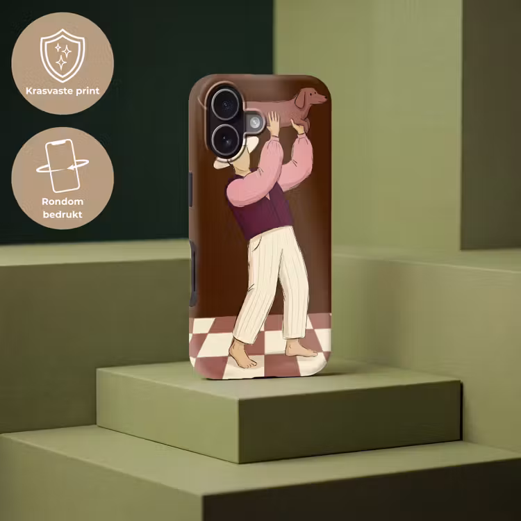 Mens - Hond - Dieren - Abstract - Roze Toughcase MagSafe Apple iPhone 17 klein -USP_PrintM_NL