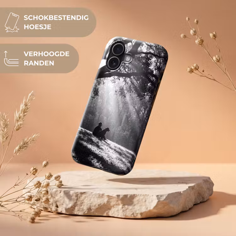 Mens - Hond - Natuur - Zwart-wit - Silhouet Toughcase MagSafe Apple iPhone 17 klein -USP_RandenV_NL