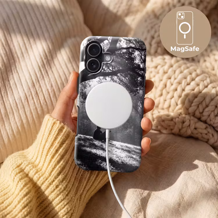 Mens - Hond - Natuur - Zwart-wit - Silhouet Toughcase MagSafe Apple iPhone 17 klein -USP_MagsafeV