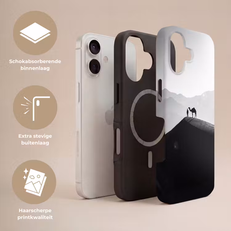 Mens - Kameel - Zandduin - Natuur - Monochroom Toughcase MagSafe Apple iPhone 17 klein -USP_Lagen_NL