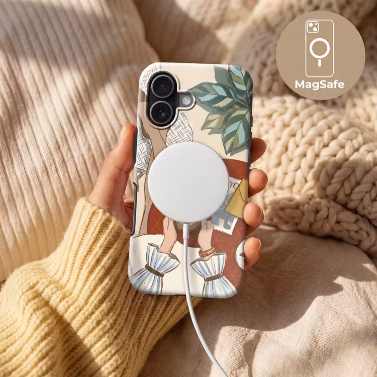 Mensen - Cafe - Koffie - Stadsleven - Modern Toughcase MagSafe Apple iPhone 17 klein -USP_MagsafeV