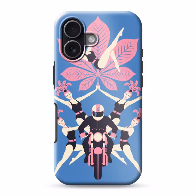 Mensen - Dans - Motor - Retro - Roze Toughcase MagSafe Apple iPhone 17 klein -3d