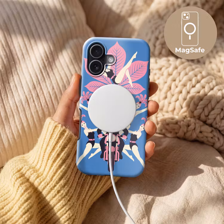 Mensen - Dans - Motor - Retro - Roze Toughcase MagSafe Apple iPhone 17 klein -USP_MagsafeV