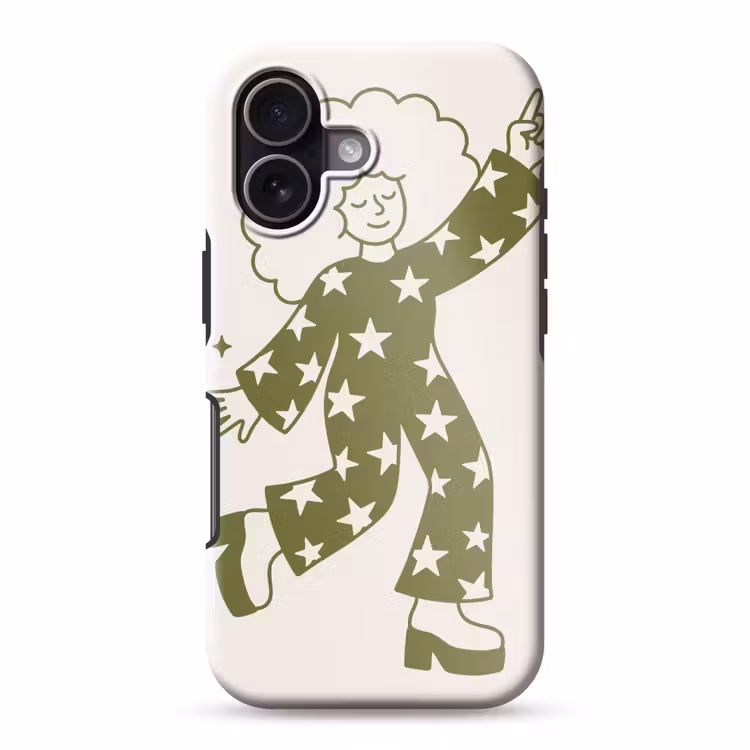 Mensen - Dansend - Feest - Vintage - Groen Toughcase MagSafe Apple iPhone 17 klein -3d