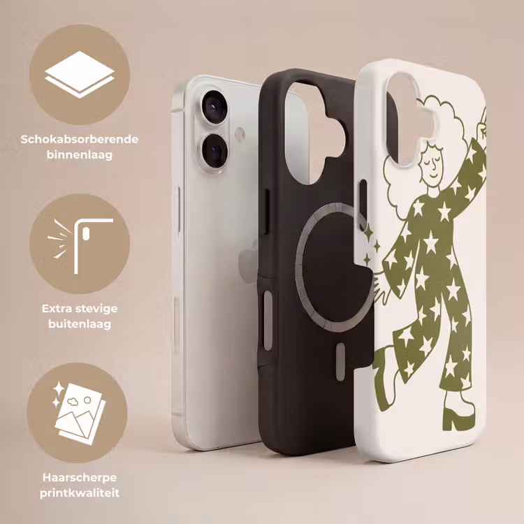 Mensen - Dansend - Feest - Vintage - Groen Toughcase MagSafe Apple iPhone 17 klein -USP_Lagen_NL