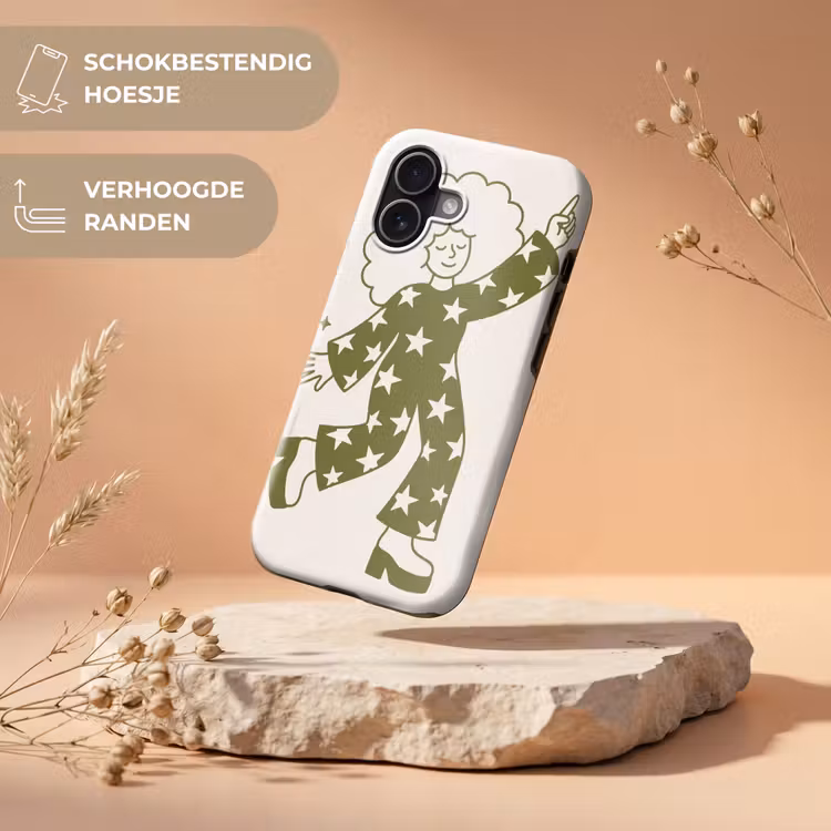 Mensen - Dansend - Feest - Vintage - Groen Toughcase MagSafe Apple iPhone 17 klein -USP_RandenV_NL