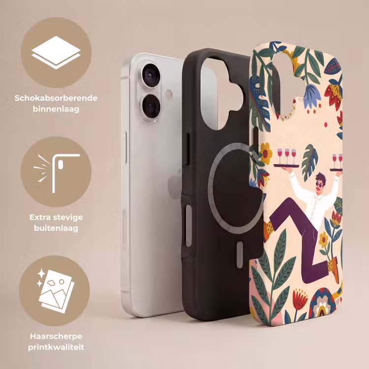 Mensen - Dienblad - Eten - Modern - Kleurrijk Toughcase MagSafe Apple iPhone 17 klein -USP_Lagen_NL