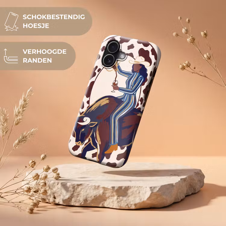 Mensen - Dieren - Cowboy - Abstract - Kleurrijk Toughcase MagSafe Apple iPhone 17 klein -USP_RandenV_NL