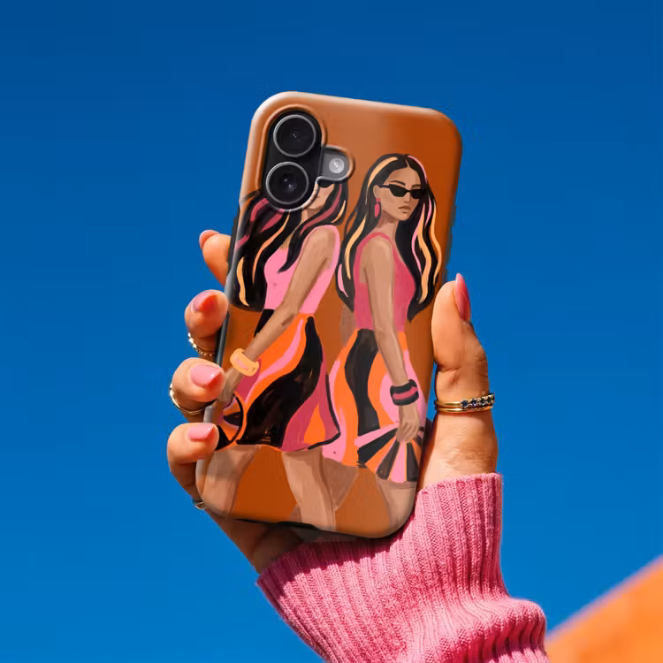 Mensen - Duo - Mode - Illustratie - Kleurrijk Toughcase MagSafe Apple iPhone 17 klein -Sfeer1V