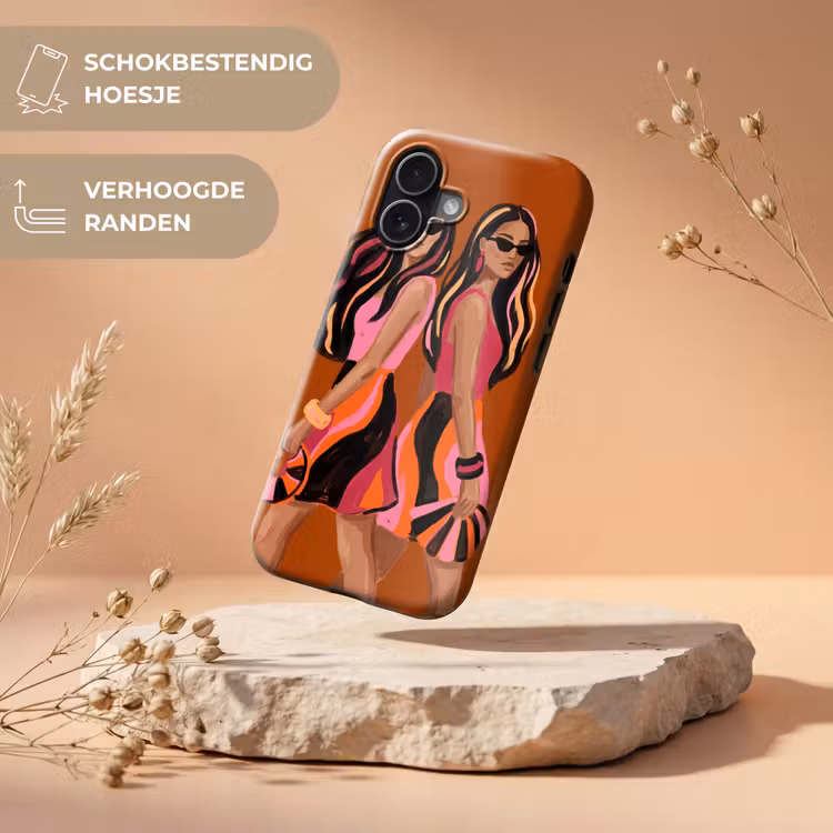 Mensen - Duo - Mode - Illustratie - Kleurrijk Toughcase MagSafe Apple iPhone 17 klein -USP_RandenV_NL