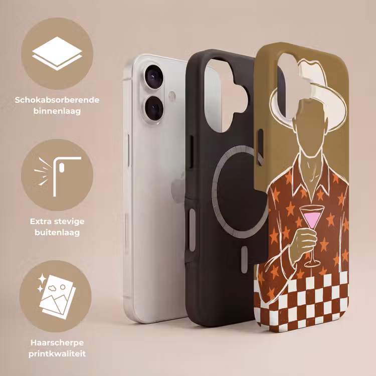 Mensen - Hoed - Cocktail - Abstract - Modern Toughcase MagSafe Apple iPhone 17 klein -USP_Lagen_NL