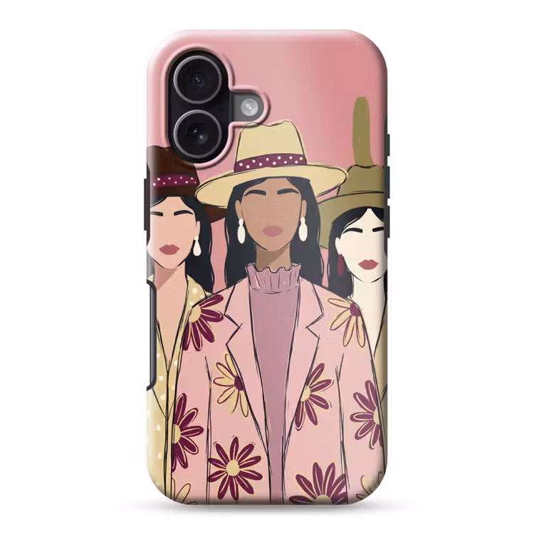 Mensen - Hoeden - Abstract - Roze - Portret Toughcase MagSafe Apple iPhone 17 klein -3d