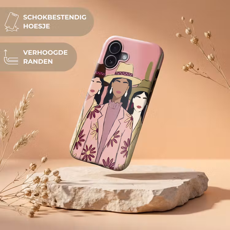 Mensen - Hoeden - Abstract - Roze - Portret Toughcase MagSafe Apple iPhone 17 klein -USP_RandenV_NL