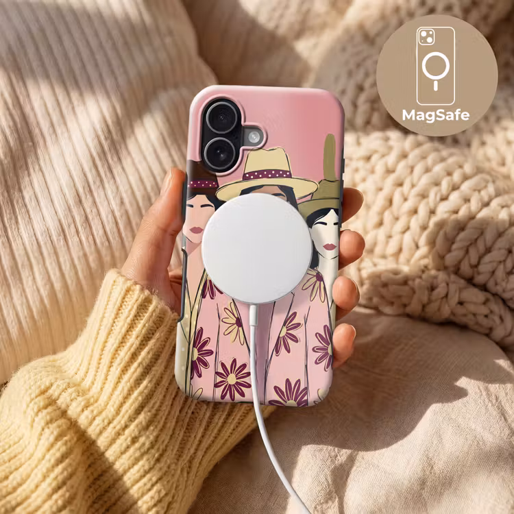 Mensen - Hoeden - Abstract - Roze - Portret Toughcase MagSafe Apple iPhone 17 klein -USP_MagsafeV