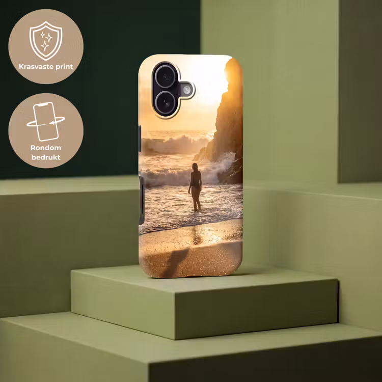 Mensen - Oceaan - Zonsondergang - Kust - Goud Toughcase MagSafe Apple iPhone 17 klein -USP_PrintM_NL