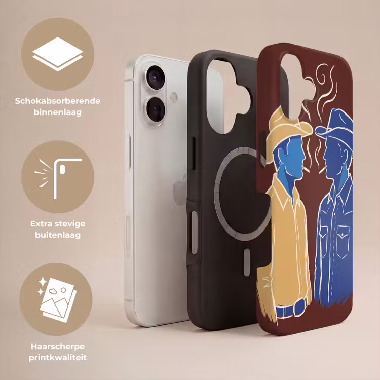 Mensen - Profiel - Sigaret - Abstract - Kunst Toughcase MagSafe Apple iPhone 17 klein -USP_Lagen_NL