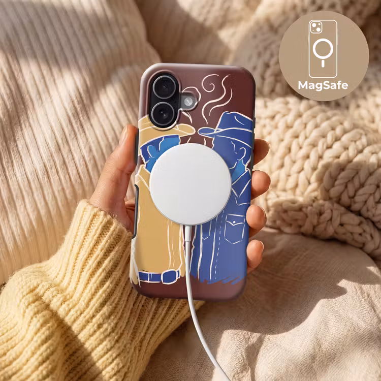 Mensen - Profiel - Sigaret - Abstract - Kunst Toughcase MagSafe Apple iPhone 17 klein -USP_MagsafeV