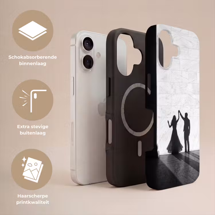 Mensen - Schaduw - Dans - Zwart-wit - Liefde Toughcase MagSafe Apple iPhone 17 klein -USP_Lagen_NL