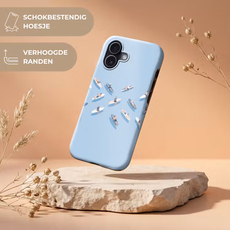 Mensen - Surfen - Water - Zomer - Illustratie Toughcase MagSafe Apple iPhone 17 klein -USP_RandenV_NL