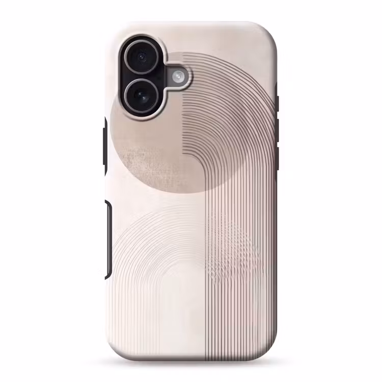 Minimalistisch - Cirkel - Lichtgrijs Toughcase MagSafe Apple iPhone 17 klein -3d