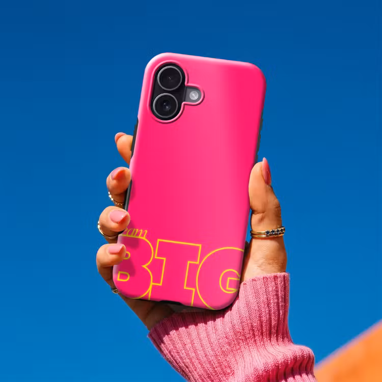 Minimalistisch - Roze - Dream big - Grafisch Toughcase MagSafe Apple iPhone 17 klein -Sfeer1V
