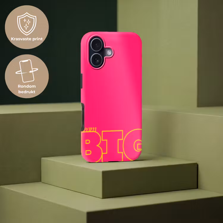 Minimalistisch - Roze - Dream big - Grafisch Toughcase MagSafe Apple iPhone 17 klein -USP_PrintM_NL