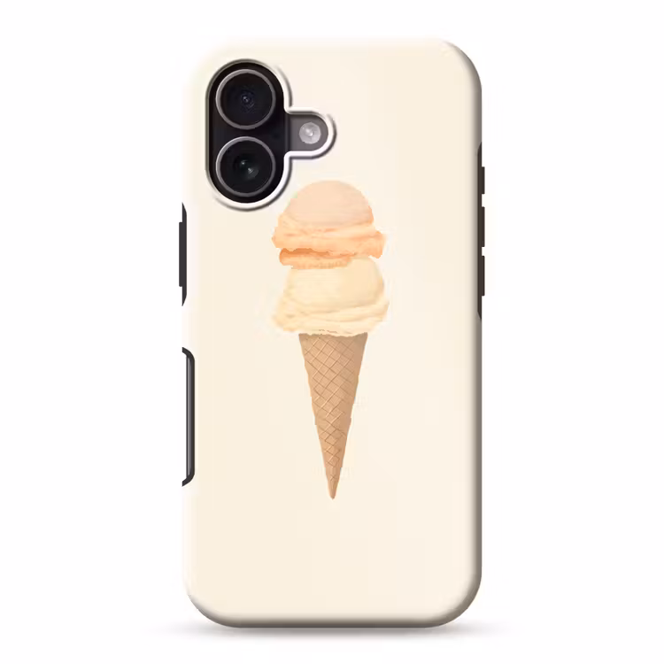 Minimalistisch - Schepijs - Hoorntje - Beige Toughcase MagSafe Apple iPhone 17 klein -3d