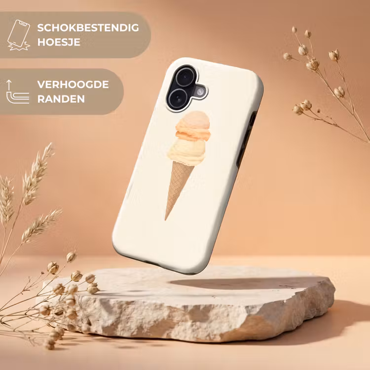 Minimalistisch - Schepijs - Hoorntje - Beige Toughcase MagSafe Apple iPhone 17 klein -USP_RandenV_NL