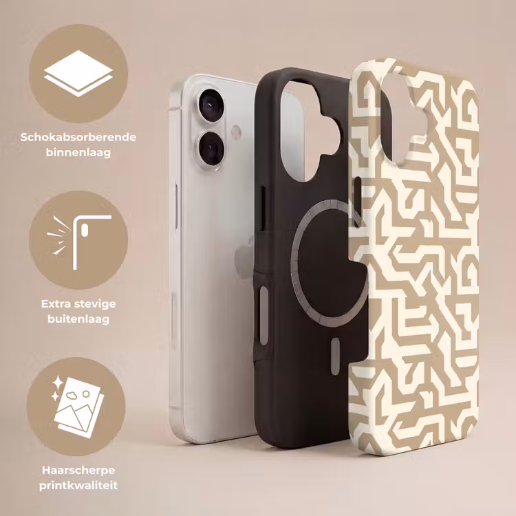 Modern - Abstract - Beige Toughcase MagSafe Apple iPhone 17 klein 1017 -USP_Lagen_NL