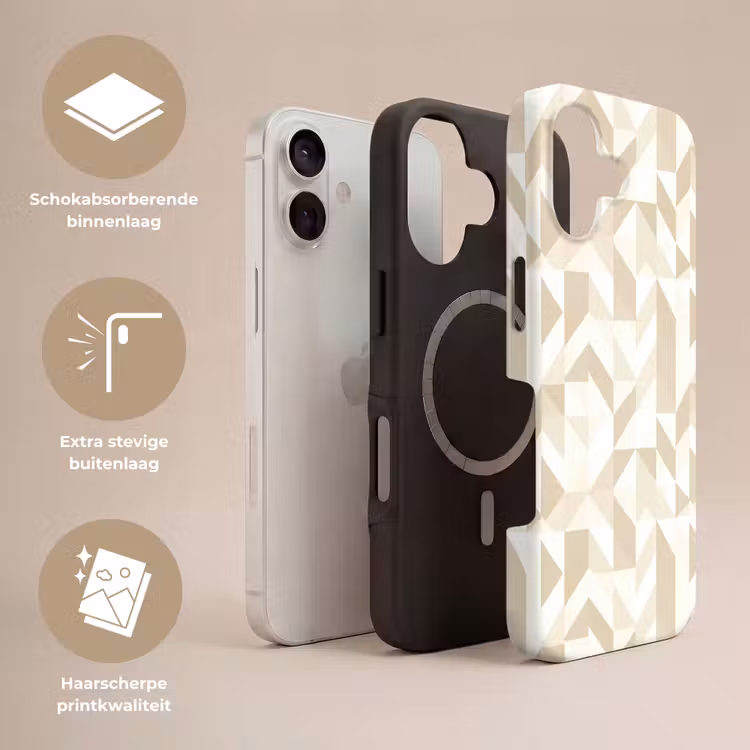 Modern - Abstract - Beige Toughcase MagSafe Apple iPhone 17 klein 1017 -USP_Lagen_NL