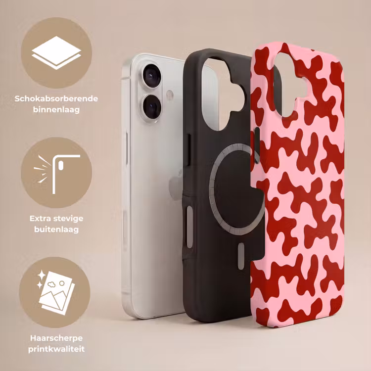 Modern - Abstract - Rood Toughcase MagSafe Apple iPhone 17 klein 1017 -USP_Lagen_NL