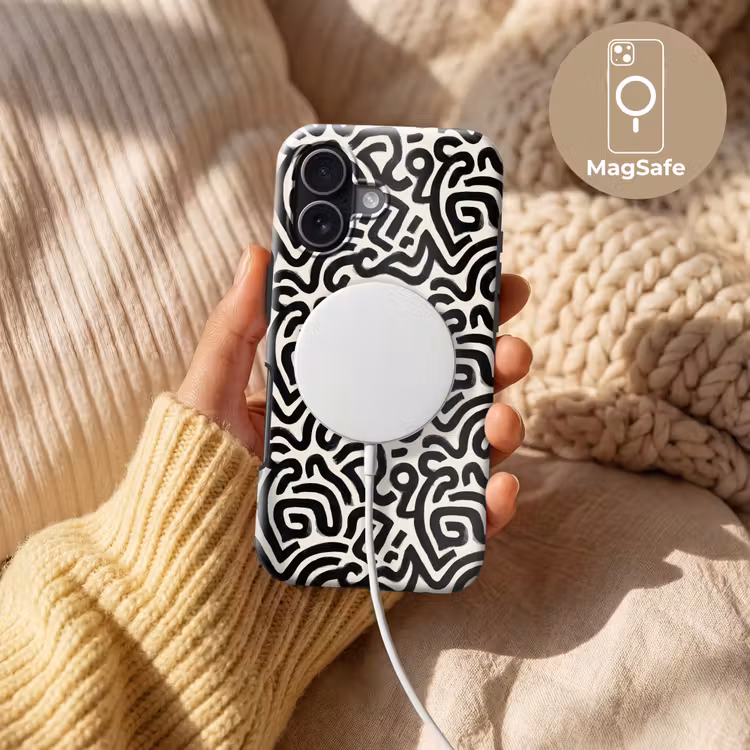 Modern - Abstract - Zwart Toughcase MagSafe Apple iPhone 17 klein 1017 -USP_MagsafeV