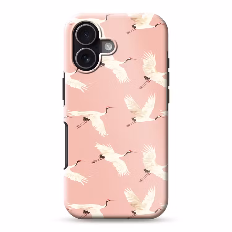 Modern - Kraanvogels - Roze Toughcase MagSafe Apple iPhone 17 klein 1017 -3d