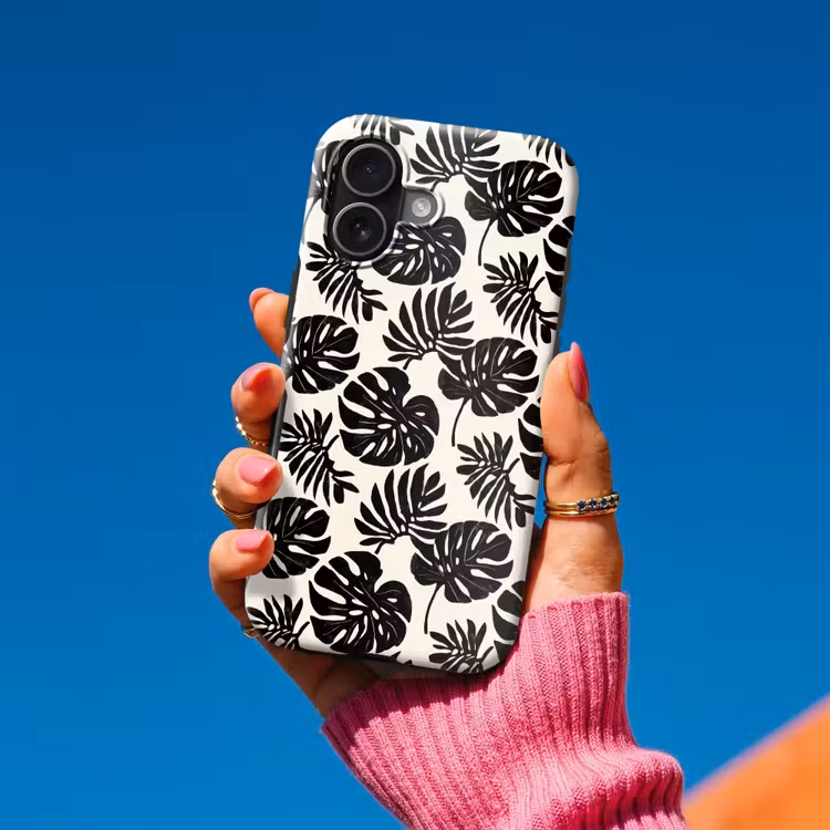 Modern - Monstera - Zwart Toughcase MagSafe Apple iPhone 17 klein 1017 -Sfeer1V