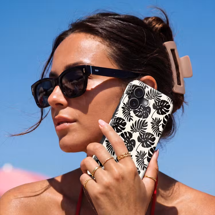 Modern - Monstera - Zwart Toughcase MagSafe Apple iPhone 17 klein 1017 -Sfeer2V